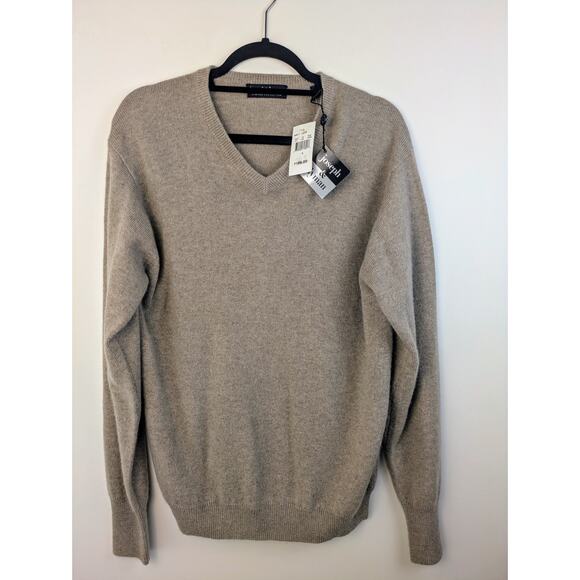 NEW Joseph Lyman Mens Cashmere Sweater Small Beige Taupe V-Neck Quiet Luxury - Picture 10 of 10